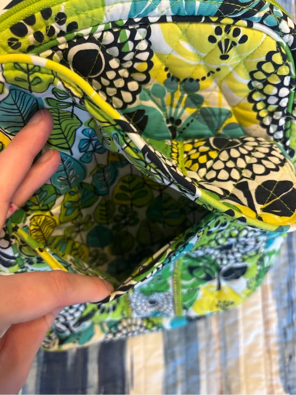 Vera Bradley Lime Green Floral Quilted Backpack